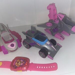 Paw Patrol Pink and Gray Toy Vehicle Set